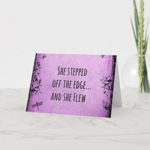 Inspirational Quote: She Stepped off the Edge and Card