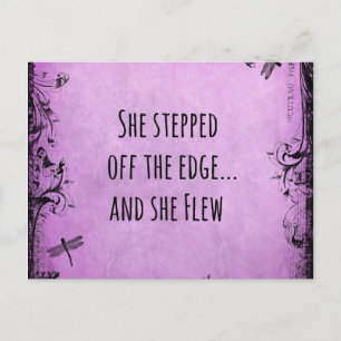 Inspirational Quote: She Stepped off the Edge and Postcard