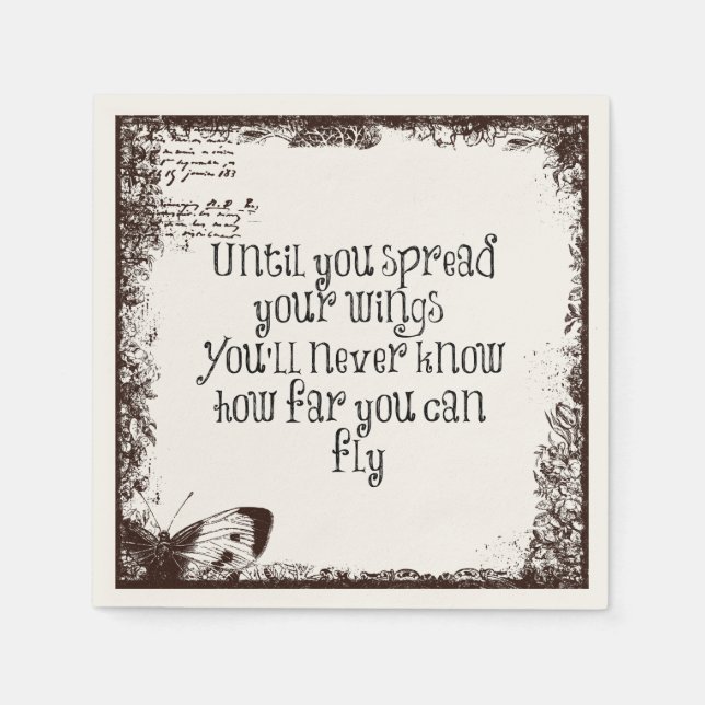 Inspirational Quote: Spread your wings and fly Napkin (Front)