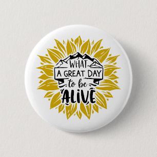 Inspirational Quote Sunflower 6 Cm Round Badge