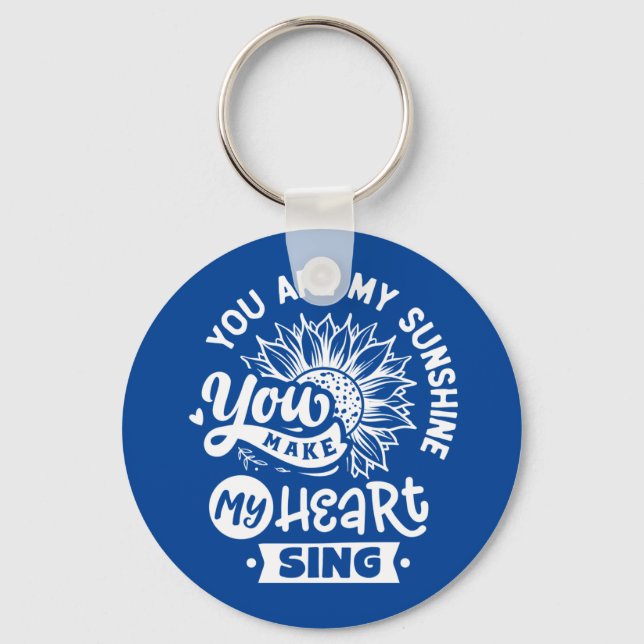 Inspirational Quote | Sunflower Key Ring (Front)