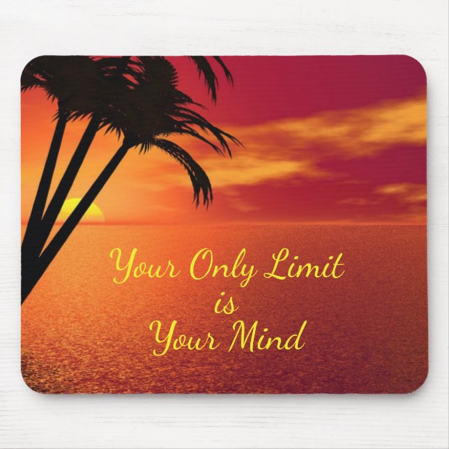 Inspirational Quote Sunset Beach Personalise Mouse Pad (Front)