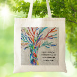 Inspirational Quote Tote Bag<br><div class="desc">This unique Tote Bag is decorated with a colourful mosaic tree design.
Add your chosen quote to personalise it. 
Click Customise Further to edit font,  font size,  and font colour.
Original Mosaic © Michele Davies.</div>