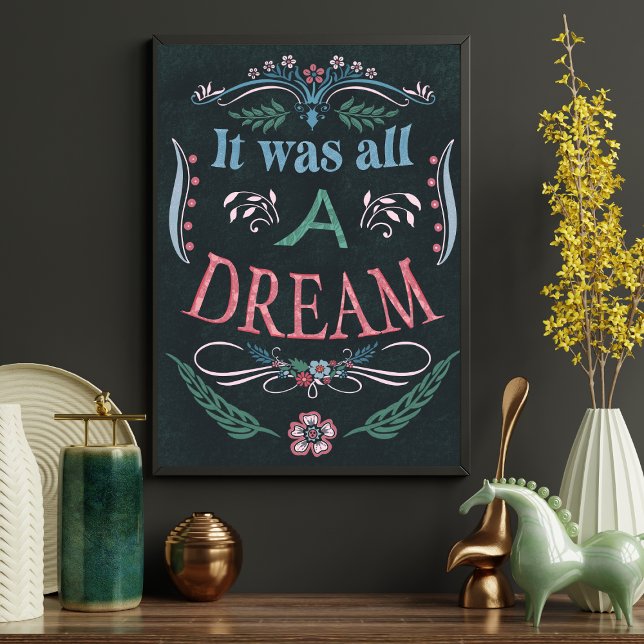 Inspirational Quote Vintage Florals Dream Poster (Creator Uploaded)