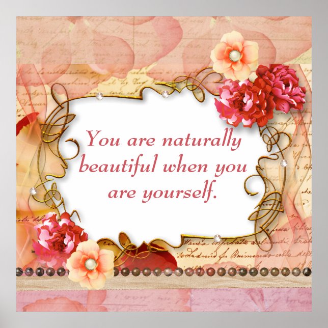 Inspirational Quote Wall Art Beauty Affirmation (Front)