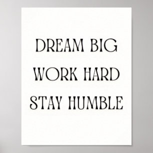 Inspirational Quote Wall Art - Dream Big Work Hard