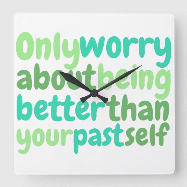 Inspirational quote wall clock (Front)