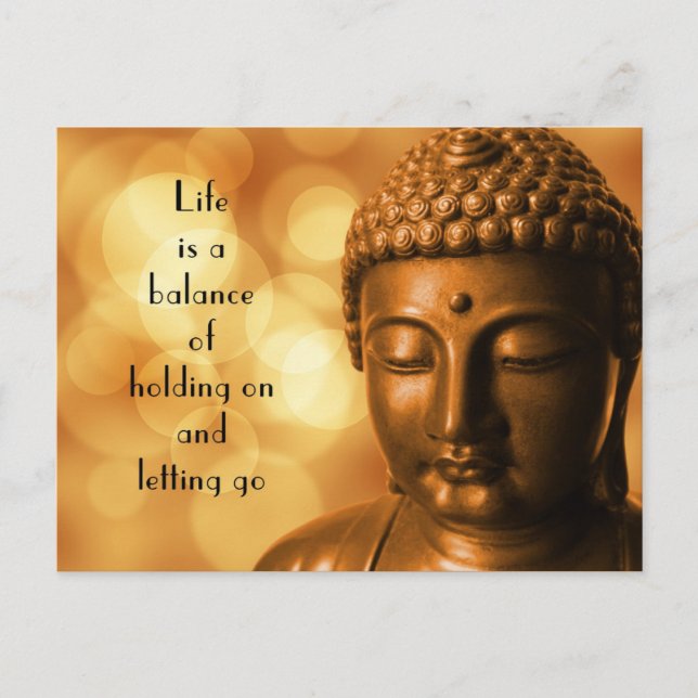 Inspirational Quote with a Buddha Image Postcard (Front)