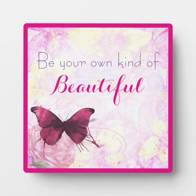 Inspirational Quote With A Watercolor Butterfly Plaque (Front)