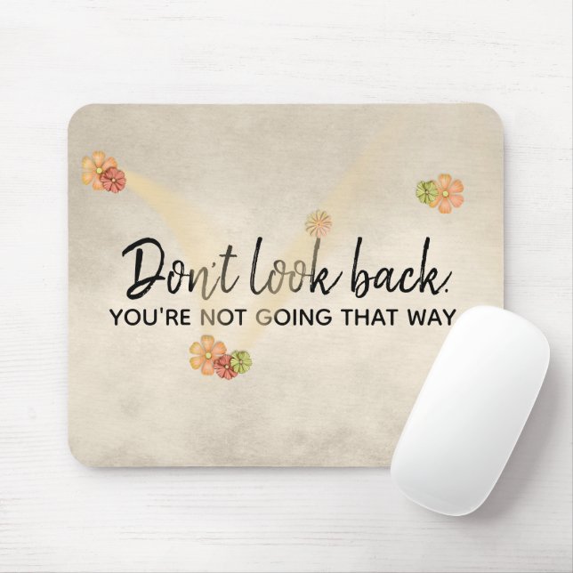 Inspirational Quote With Flowers Mouse Pad (With Mouse)