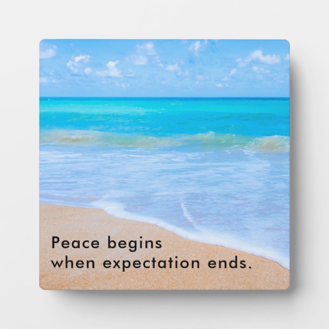Inspirational Quote with Tropical Beach Scene Plaque (Front)