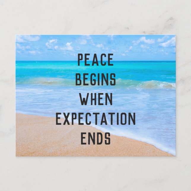 Inspirational Quote with Tropical Beach Scene Postcard (Front)