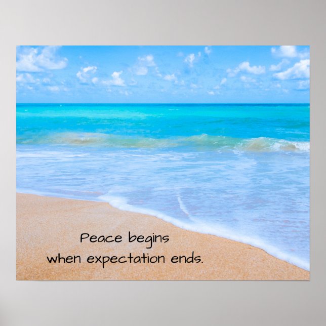 Inspirational Quote with Tropical Beach Scene Poster (Front)