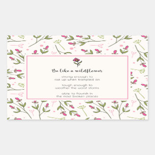 Inspirational Quote With Wildflower Pattern Rectangular Sticker