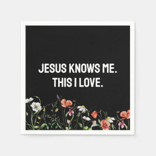 Inspirational Quote With Wildflowers Napkin