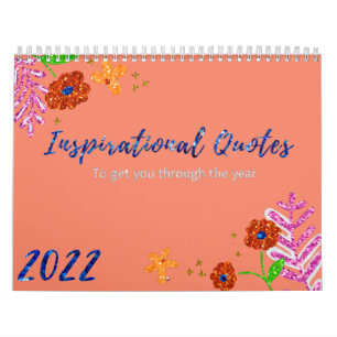 Inspirational Quotes 2022 Glitter Calendar