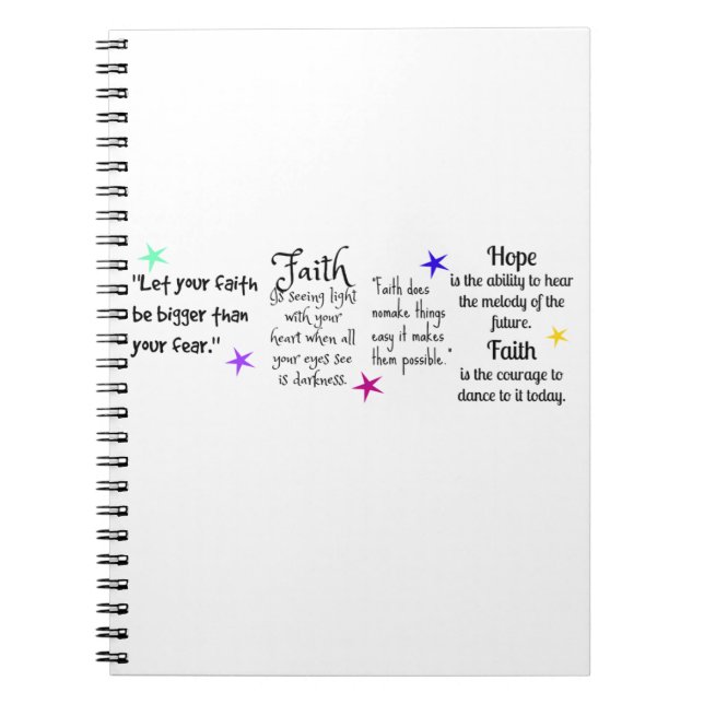 Inspirational Quotes about Faith and Hope Notebook (Front)