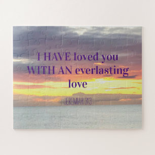 Inspirational quotes Bible Verse Christian Sunset  Jigsaw Puzzle