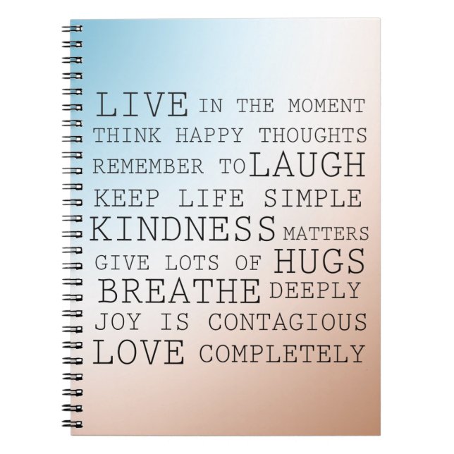  Inspirational Quotes Blue Brown Ombre          Notebook (Front)