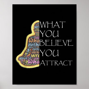 Inspirational Quotes What You Believe You Attract  Poster
