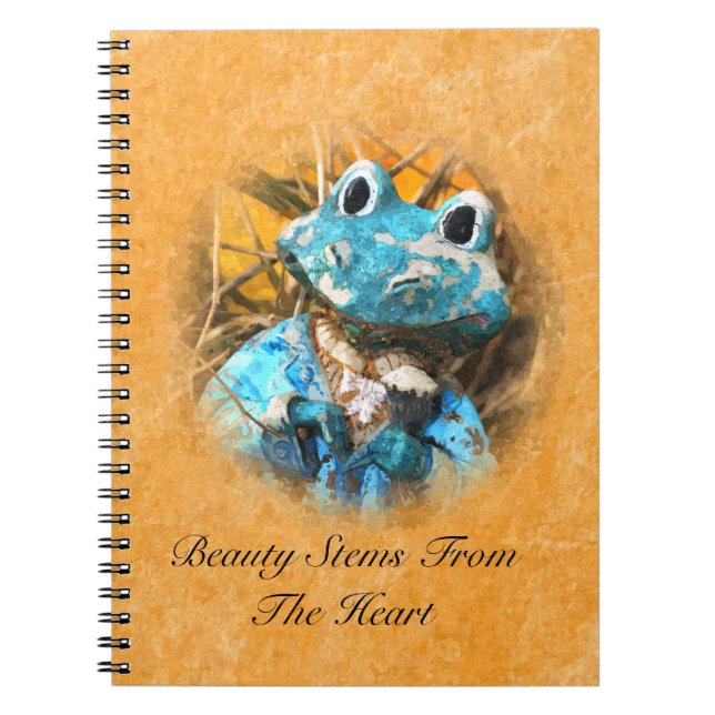 Inspirational Quotes You Are Beautiful Frog Prince Spiral Notebook (Front)