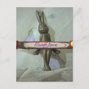 Inspirational Rabbit: Always Love Sign Art Print  Postcard