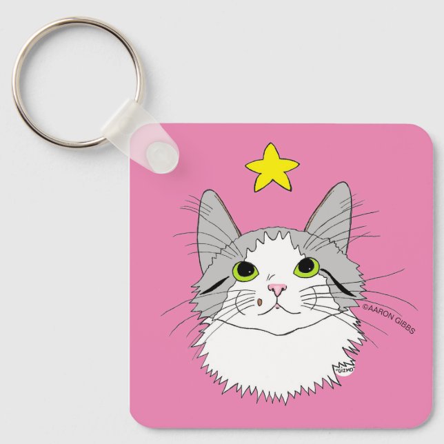 Inspirational Ragdoll Cat Gizmo Miracles Key Ring (Front)