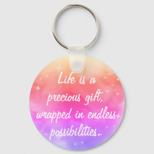 Inspirational Rainbow Ombre Galaxy Stars Nebula Key Ring