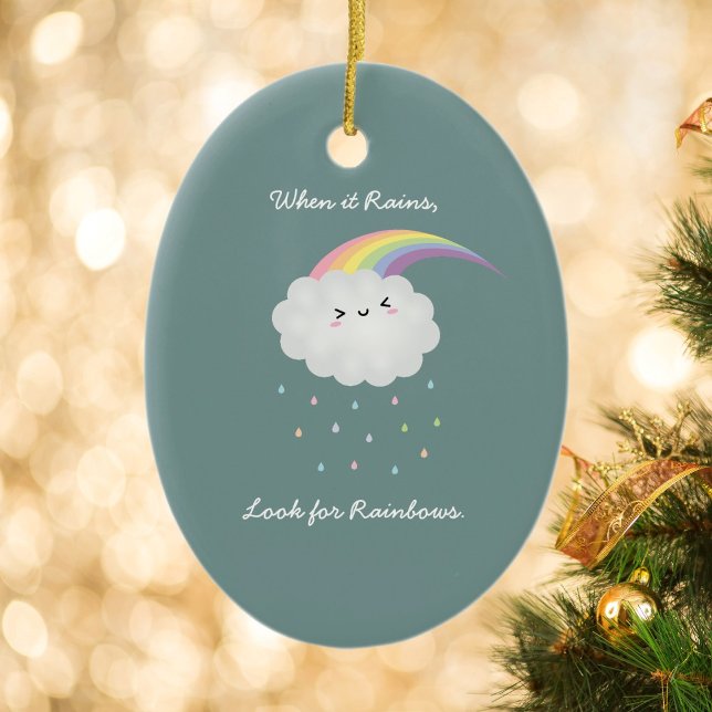 Inspirational Rainbow Quote Encouraging Saying Ceramic Tree Decoration (Creator Uploaded)