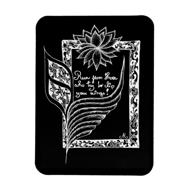 Inspirational red flags illustrated quote  magnet (Vertical)