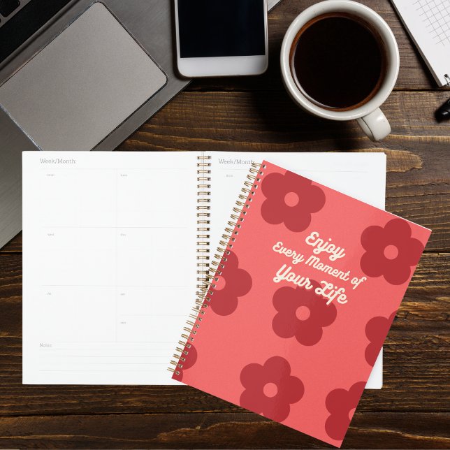 Inspirational Red Retro Flower  Planner (Creator Uploaded)