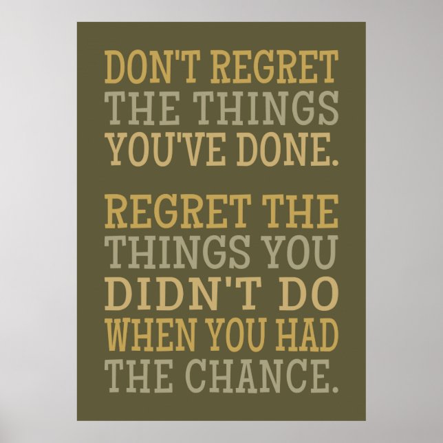 Inspirational REGRETS poster (Front)