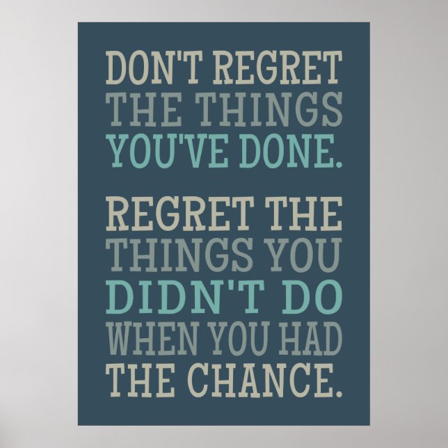 Inspirational REGRETS poster (Front)