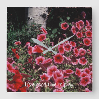 Inspirational Reminder to Pray Square Wall Clock