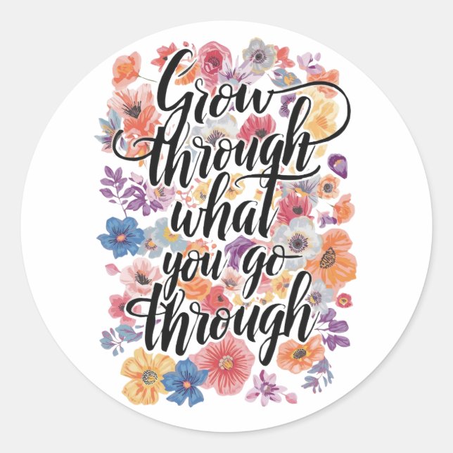 Inspirational Resilience and Strength Message Classic Round Sticker (Front)