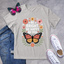 Inspirational Retro Floral Butterfly Tee