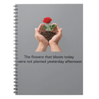 Inspirational Rose in Caring Hands Notebook