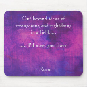 Inspirational Rumi Quote on Purple Abstract Mouse Pad