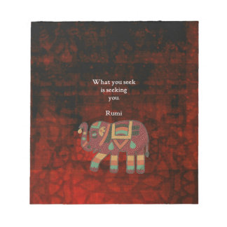 Inspirational Rumi What You Seek Quote Notepad