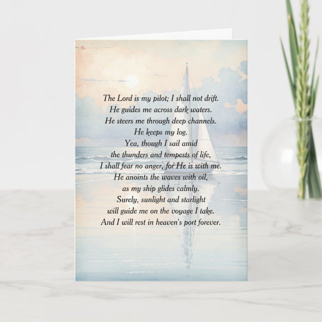 Inspirational Sailor Verse For Sympathy Card (Front)