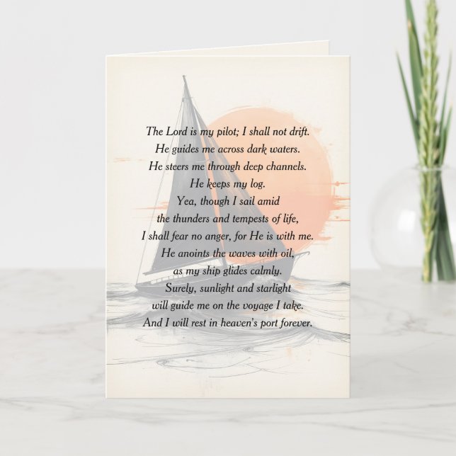 Inspirational Sailor Verse For Sympathy Card (Front)
