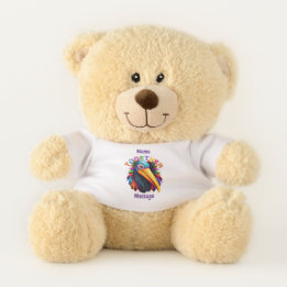 Inspirational Saying Gift Rainbow Inclusion Vibe Teddy Bear