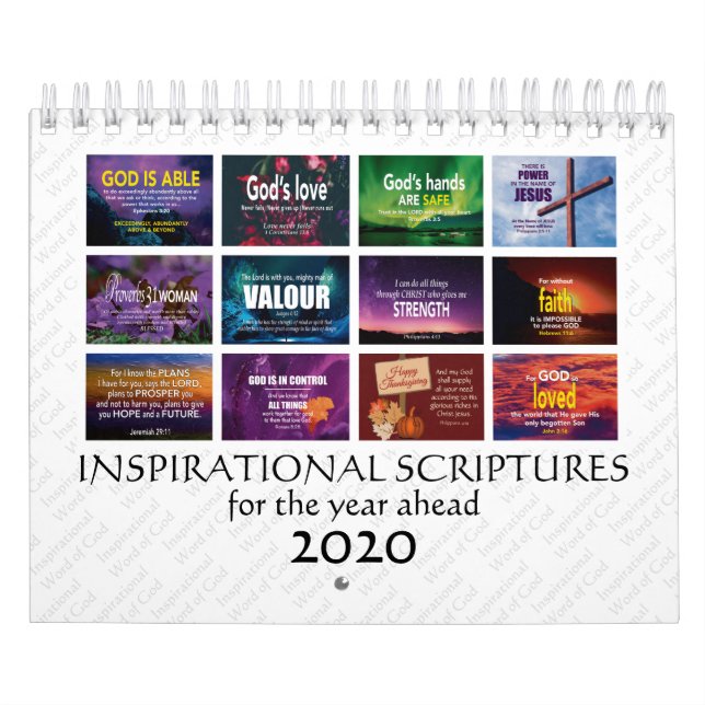 INSPIRATIONAL SCRIPTURES For Year Ahead 2020 Bible Calendar (Cover)