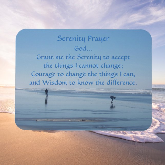 Inspirational Serenity Prayer Beach Walkers Magnet (Beach Background)