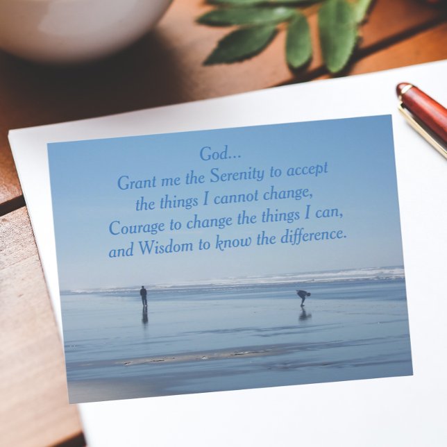 Inspirational Serenity Prayer Beach Walkers Postcard (Creator Uploaded)