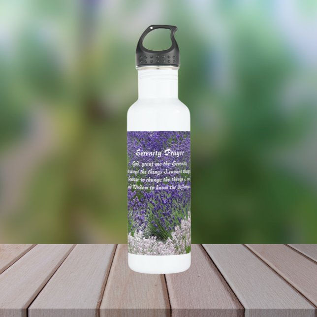 Inspirational Serenity Prayer Lavender Garden 710 Ml Water Bottle (In Situ)