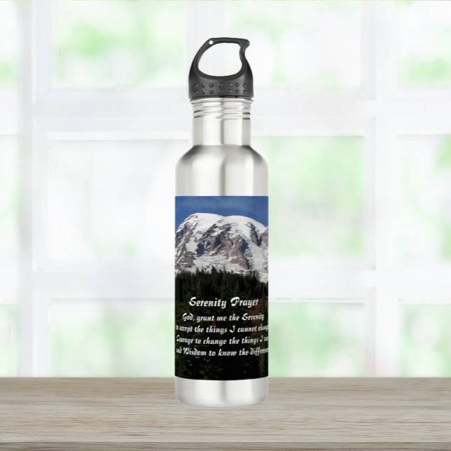 Inspirational Serenity Prayer Mount Rainier 710 Ml Water Bottle (In Situ)