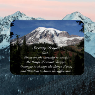 Inspirational Serenity Prayer Mount Rainier Magnet