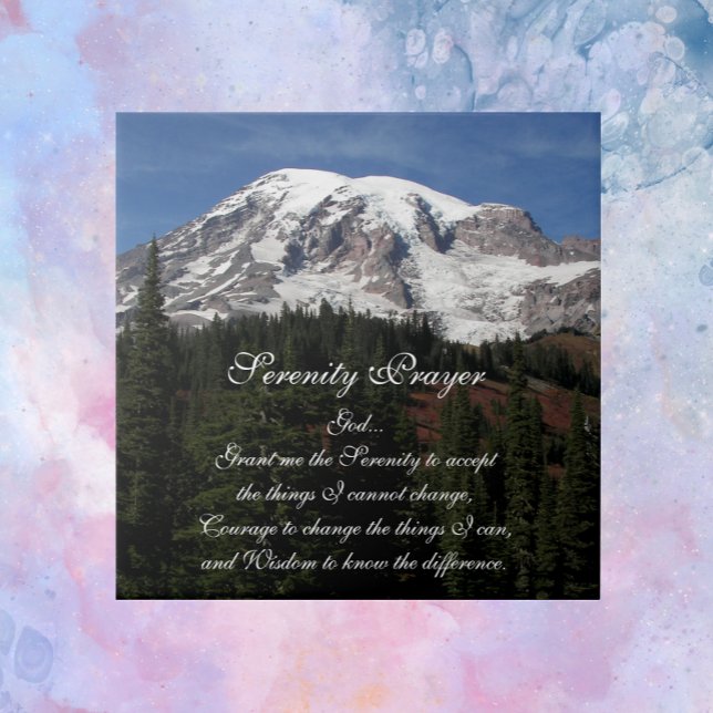 Inspirational Serenity Prayer Mount Rainier Tile (In Situ)
