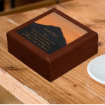 Inspirational Serenity Prayer Mountain Sunset Gift Box<br><div class="desc">Store trinkets,  jewellery and other small keepsakes in this wooden gift box with ceramic tile featuring the minimal photo image of a dramatic,  orange sunset and black mountain silhouette of Mount Hood along with the inspirational words of the Serenity Prayer. Select your gift box size and colour.</div>